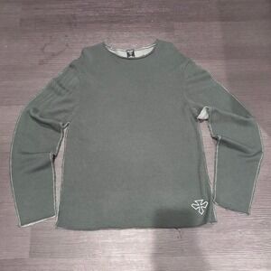 Sick Cult green thermal long sleeve shirt